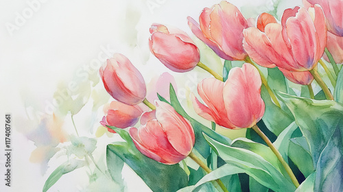 Elegant wedding invitation card background vector. Minimal hand painted watercolor botanical flowers texture template background. Design for wedding, vip cover, poster, rsvp moderncard.Valentine's Day