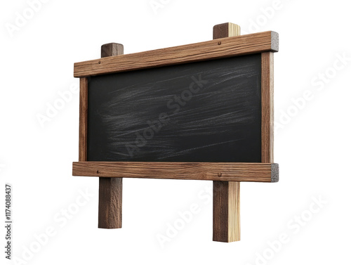 Rustic Wooden Signpost with Chalkboard for Easy Writing photo