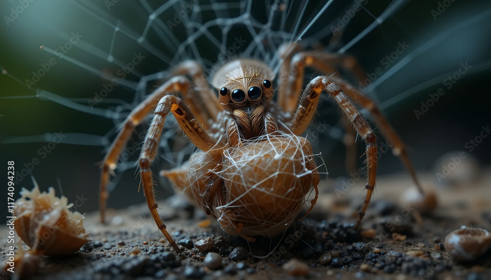 4K Macro Shot of a Spider Devouring its Prey: Intricate Details of a Wild Hunter in its Natural Habitat 4K Macro Shot of a Spider Devouring its Prey: Intricate Details of a Wild Hunter in its Natural Habitat