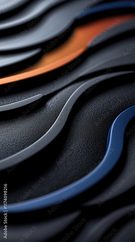 Fototapeta premium Abstract representation of sound echoes extending through space, with circular waves in hues of blue, purple, and red, fading over time, symbolizing the passage of time through sound 