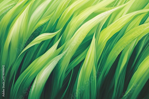 Overhead shot of a large patch of freshly trimmed, healthy green grass, prepared for tiling into a seamless pattern or a high-resolution background texture