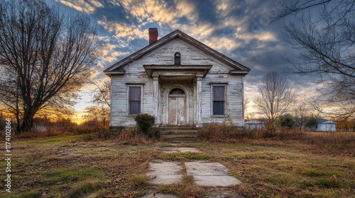 Glenford, Ohio/USA- January 5, 2019: Web banner of Hopewell United Methodist Church in rural Perry County, Ohio was first established in 1860 and has been at the present location for over 150 years. photo