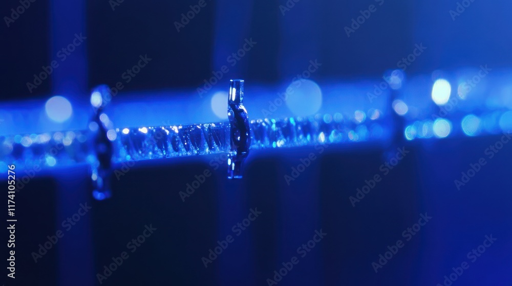 Close-up shot of a thin-film resistor network with high-tech reflections Close-up shot of a thin-film resistor network with high-tech reflections