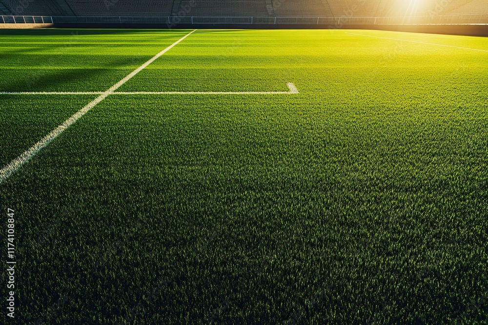 Obraz premium Green artificial grass texture seen from above