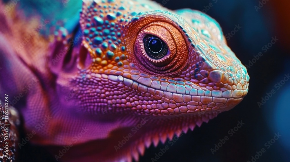 Fototapeta premium Lizard head close up photography