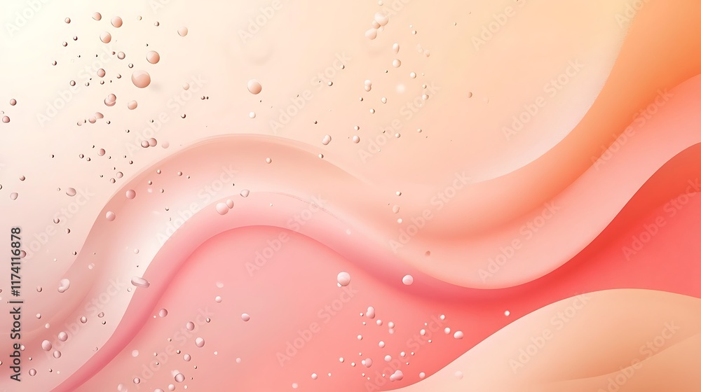 Abstract Pink and Peach Waves with Bubbles Abstract Pink and Peach Waves with Bubbles