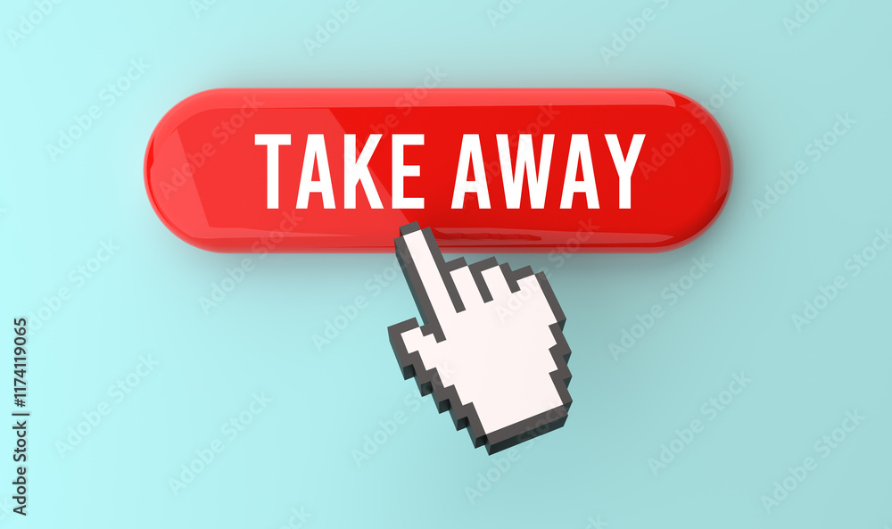 Take away text on web button, pixel clickable interface, web banner, user action, digital engagement, interactive design, clear message, modern tech, 3D render. Take away text on web button, pixel clickable interface, web banner, user action, digital engagement, interactive design, clear message, modern tech, 3D render.