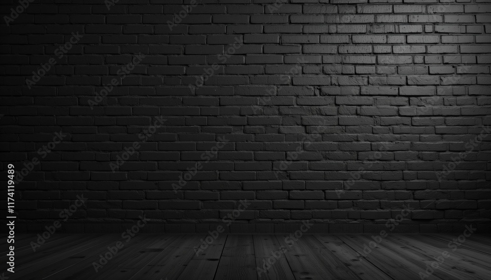 Textured Black Brick Wall Background Generative AI Textured Black Brick Wall Background Generative AI