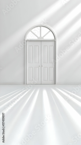 White Room 3D Render  Doorway Sunlight