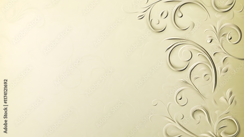 Elegant Beige Background With Ornate Floral Design Elegant Beige Background With Ornate Floral Design