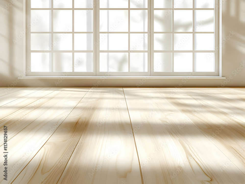 Light Wood Floor and Window 3D Background Light Wood Floor and Window 3D Background
