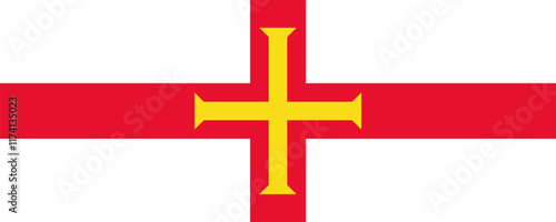 Flag of Bailiwick of Guernsey, long version, Vector Images photo