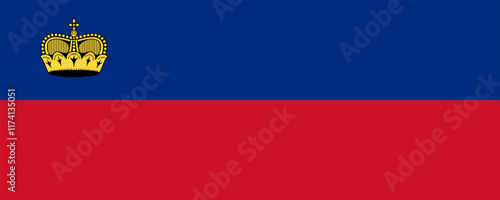 Flag of Liechtenstein, long version, Vector Images