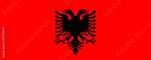 Flag of Albania, long version, Vector Images