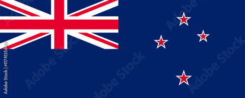 Flag of New Zealand, long version, Vector Images