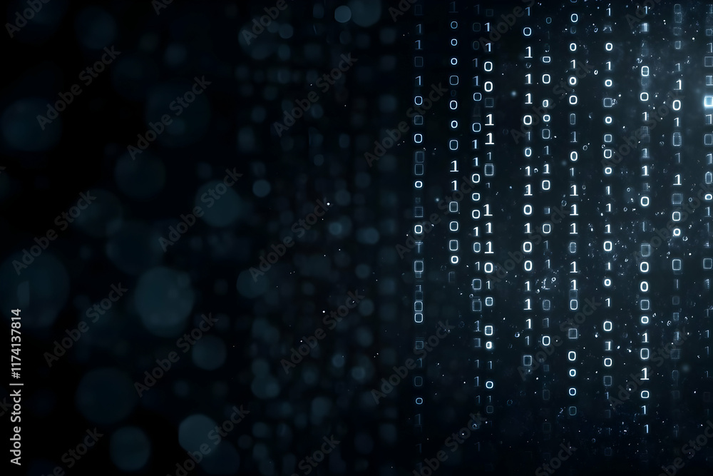 Abstract Dark Blue Binary Code Background Abstract Dark Blue Binary Code Background