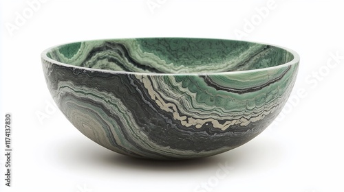 Wallpaper Mural Green marble bowl isolated on white background. Torontodigital.ca