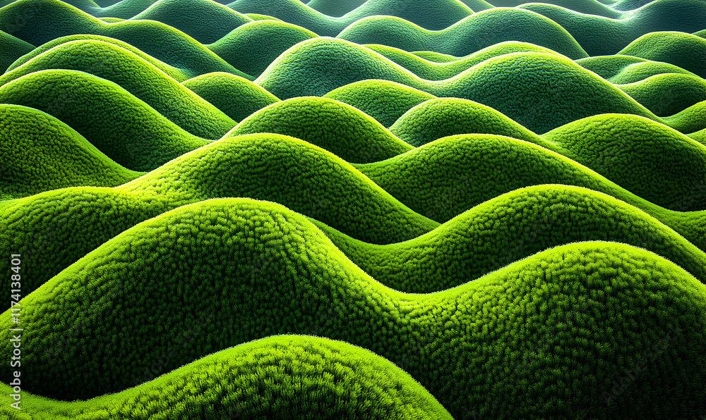Serene undulating green hills, textured landscape, abstract nature, vibrant spring meadow, rolling hills, natural background. Serene undulating green hills, textured landscape, abstract nature, vibrant spring meadow, rolling hills, natural background.