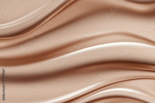 Luxurious background with beige waves of silk or satin