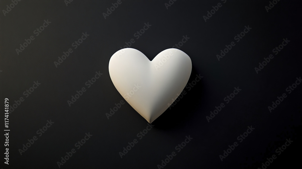 simple white heart with clean edges on dark background evokes love simple white heart with clean edges on dark background evokes love