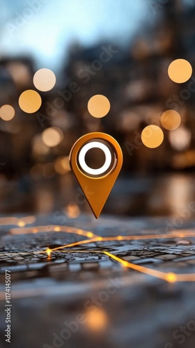 Wallpaper Mural Exploring urban navigation digital map pinpointing city landmarks evening atmosphere photography perspective Torontodigital.ca