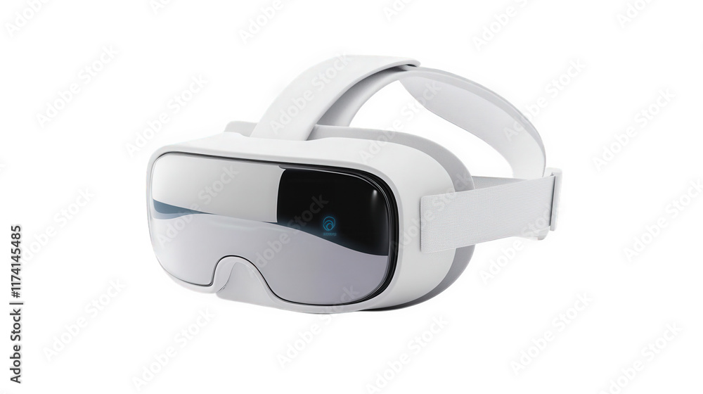 a sleek virtual reality headset designed for immersive experiences. featuring a minimalist white design and a reflective visor its purpose is to provide users with a gateway to virtual environments. e a sleek virtual reality headset designed for immersive experiences. featuring a minimalist white design and a reflective visor its purpose is to provide users with a gateway to virtual environments. e