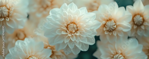 Creamy Dahlia Blooms: A Serene Floral Display