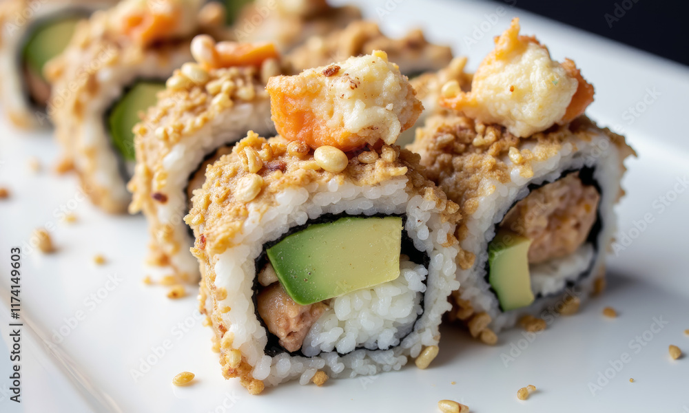 California Roll with Avocado and Crab California Roll with Avocado and Crab