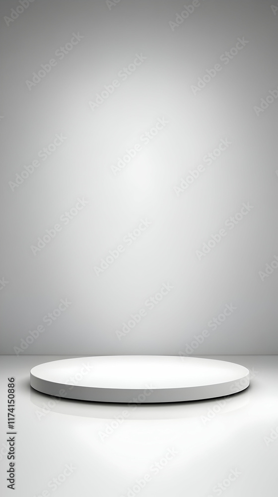 White Circular 3D Platform Background White Circular 3D Platform Background