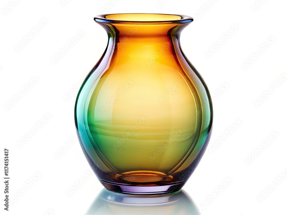 A pristine, clear glass vase, sharply focused against a white background. Modern design, ideal for home décor. A pristine, clear glass vase, sharply focused against a white background. Modern design, ideal for home décor.
