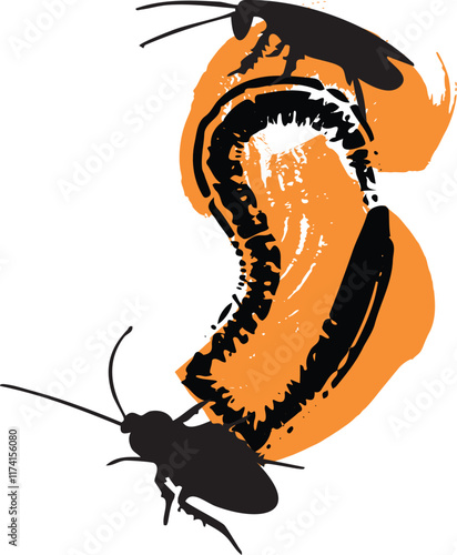 Symbol filled with cockroaches and bugs.
