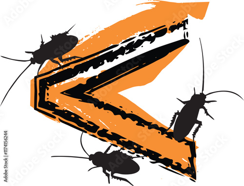 Symbol filled with cockroaches and bugs.