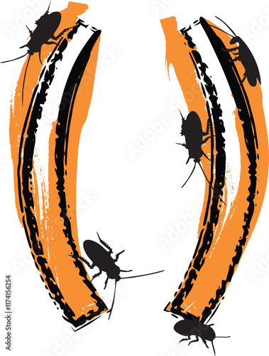 Symbol filled with cockroaches and bugs.
