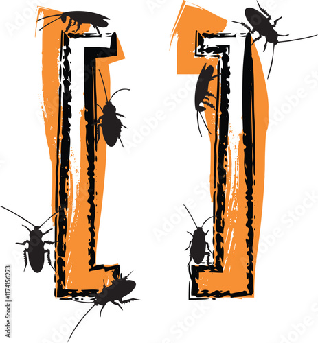 Symbol filled with cockroaches and bugs.