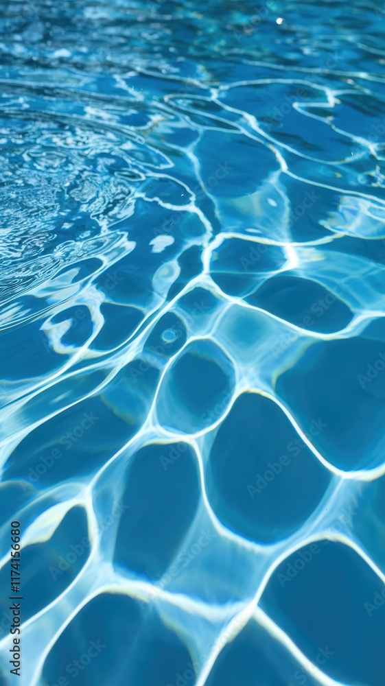 Obraz premium A serene view of shimmering blue water, capturing the intricate patterns of light reflecting off the surface.
