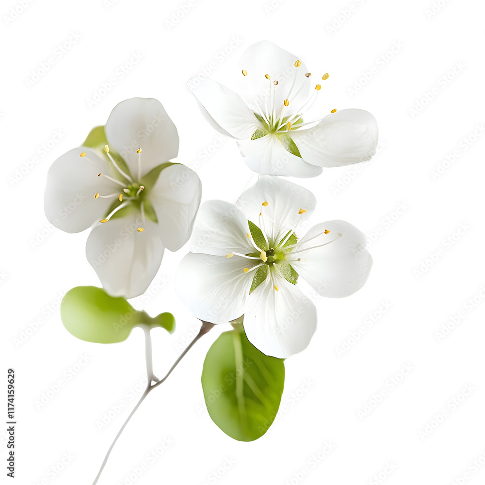 Fototapeta premium Elegant White Flower Surrounded by Lush Green Leaves Set Against a Deep Black Background Creating a Striking Contrast and Captivating Visual Appeal