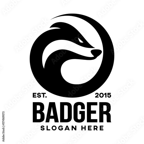 Modern angry badger logo. Vector illustration