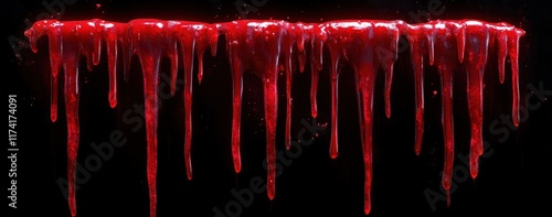 Dripping Red Liquid Font Letters Q R S T for Halloween Horror Decoration photo