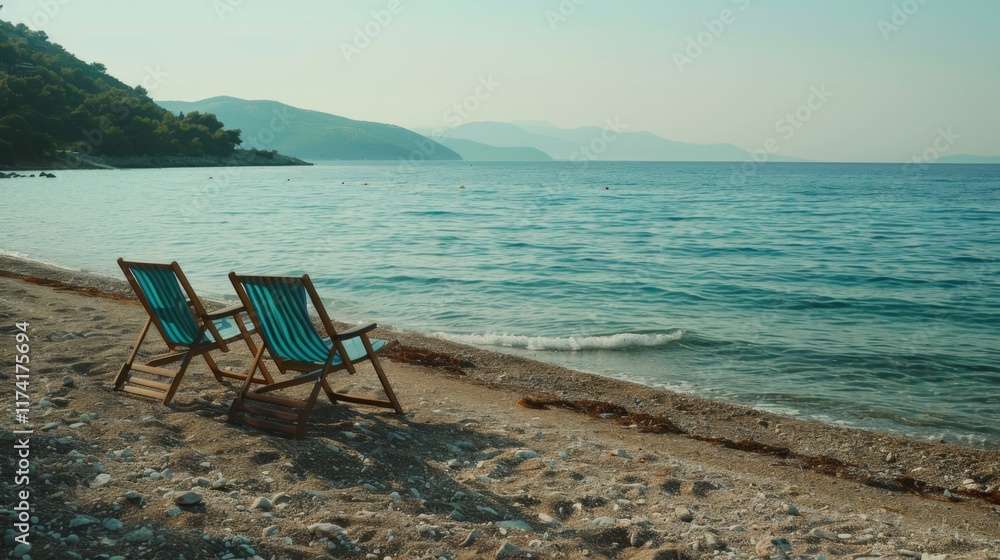 Two Beach Chairs Facing the Ocean for Relaxation and Coastal Travel Content
Two Beach Chairs Facing the Ocean for Relaxation and Coastal Travel Content