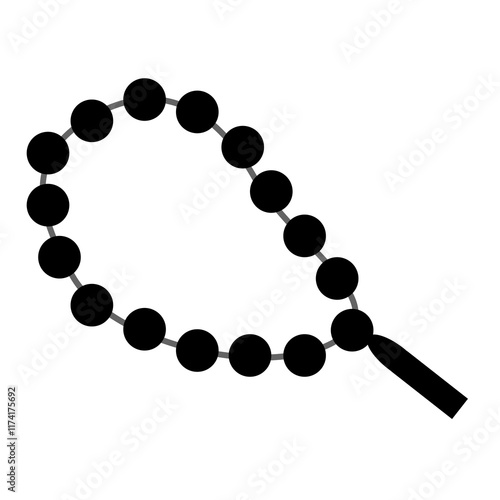 prayer beads necklace on white background. pearl necklace isolated on white.  