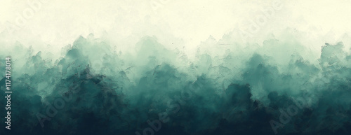 Deep green abstract gradation background, light and slightly darker areas are represented in natural gradation colors