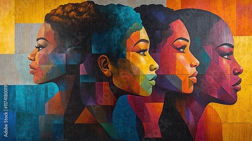 Vibrant Mural Celebrating Black Awareness Day with African History Figures and Symbols of Strength and Unity