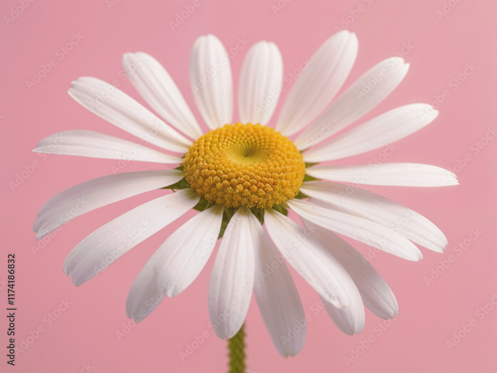 Abstract minimal Chamomile flower and delicate on pink background Abstract minimal Chamomile flower and delicate on pink background