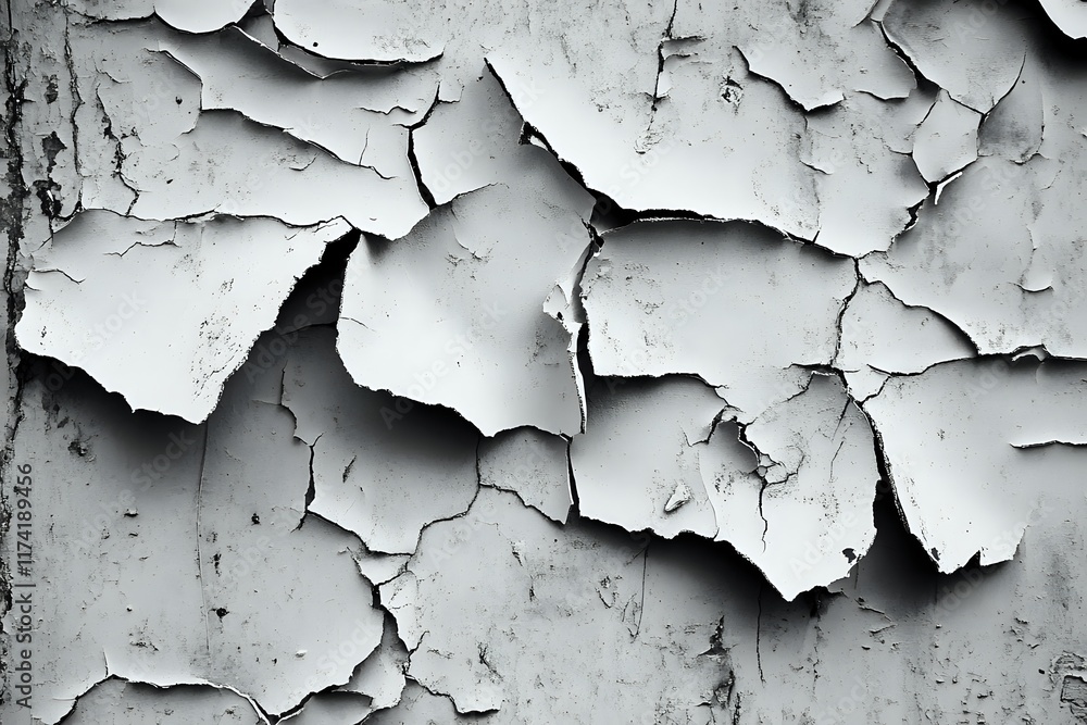 Obraz premium Abstract Black and White Cracked Paint Texture