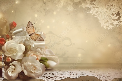 vintage background with roses