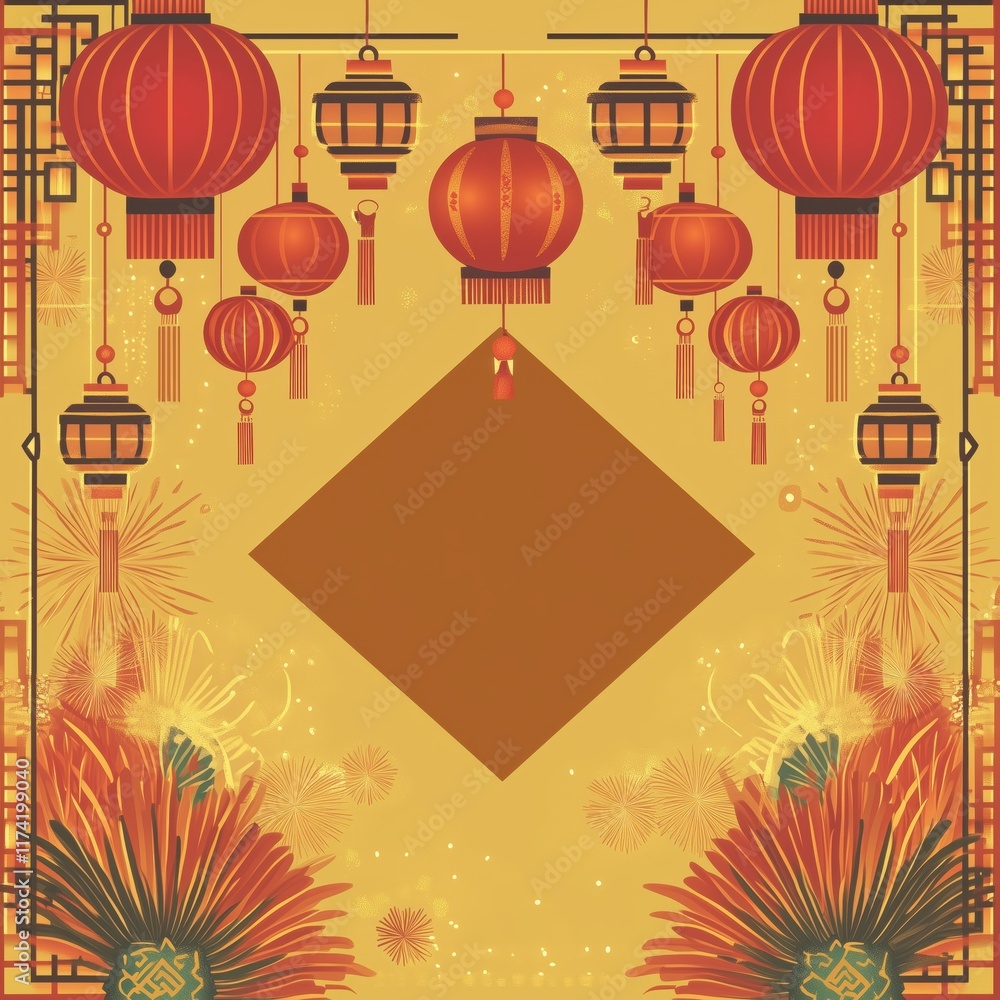 Naklejka premium Chinese style lunar new year background
