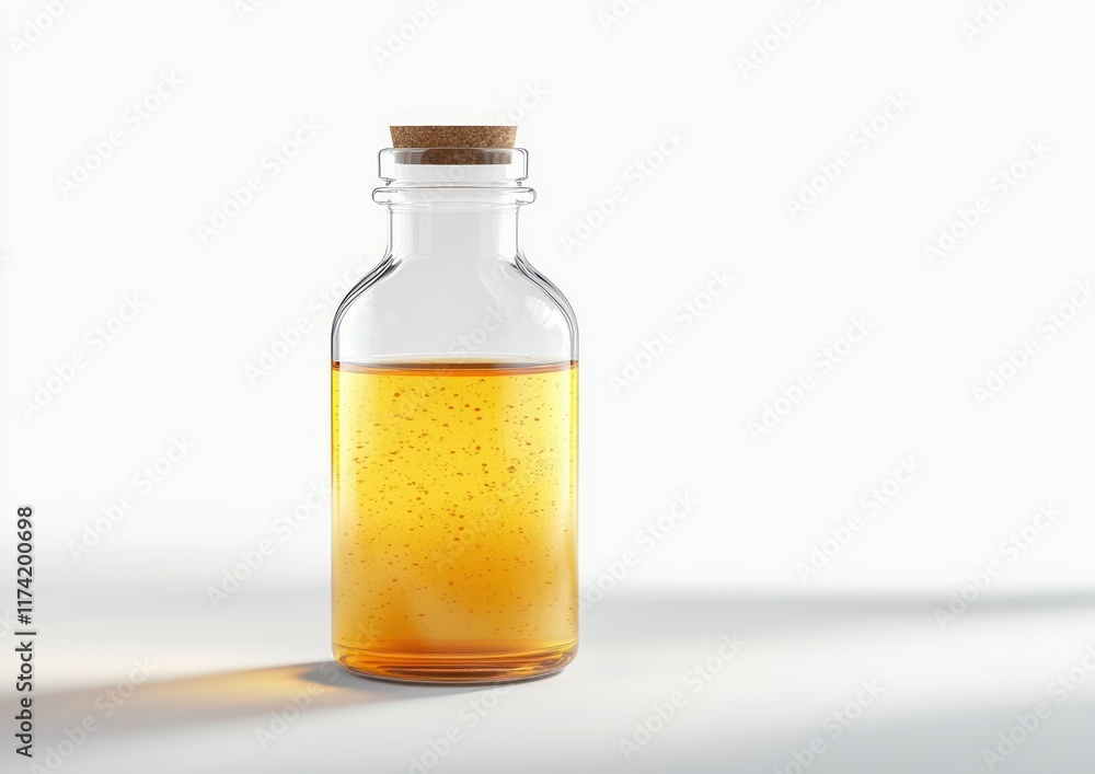 Transparent Bottle with Yellow Pineapple Juice and White Label Mockup Transparent Bottle with Yellow Pineapple Juice and White Label Mockup