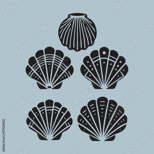 Shell logo. Icon design. Template elements Shell Vector Icon set Design Illustration Seashell icon vector isolated