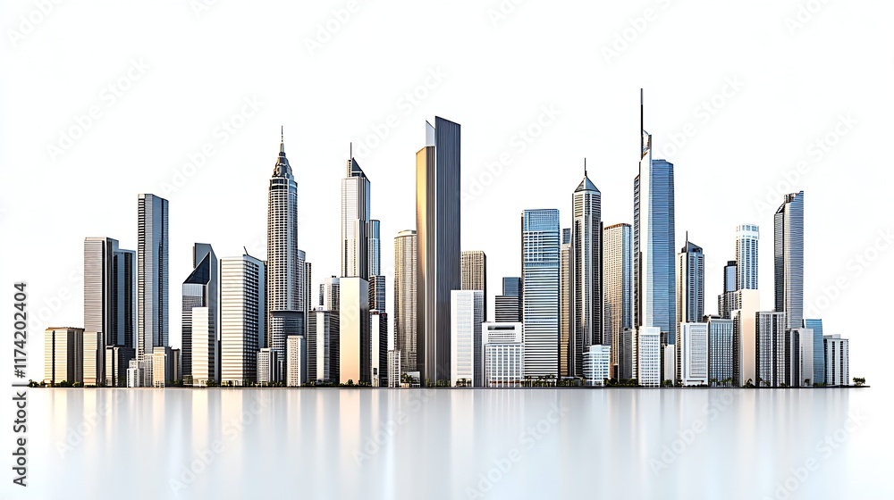 Contemporary Urban Cityscape with Sleek Architectural Design : Generative AI Contemporary Urban Cityscape with Sleek Architectural Design : Generative AI