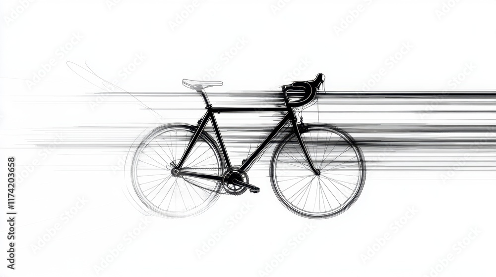 Fototapeta premium Speedy Bicycle Abstract Motion Blur Art Print